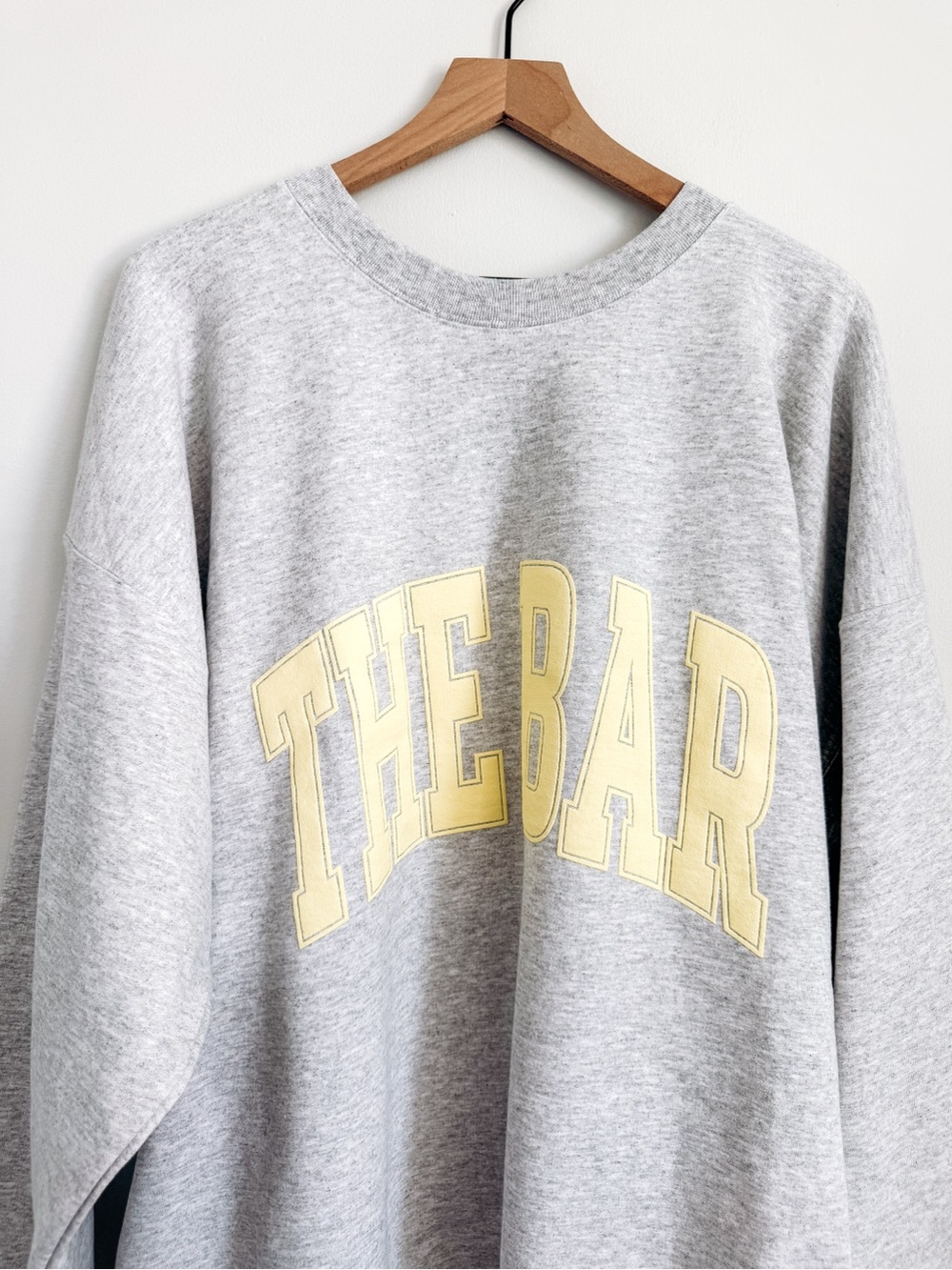 The Bar “The Bar” Graphic Oversized Crewneck Sweatshirt Heather Gray XXL NWOT - Picture 2 of 4